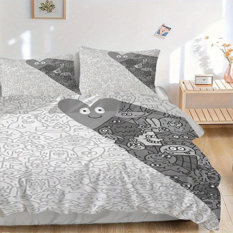 

3 шт. Комплект постельного белья с рисунками существ, Дышащий и мягкий, Подходит для всех сезонов, Идеально для домашнего использования, Подходит для декора спальни 21109 135x200cm