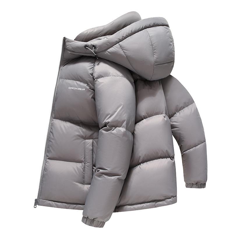 Dunjacka med huva Förtjockad Varm Dunjacka Enkel Mode Brödkläder Herrkläder