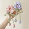 Cute Women's Girls Korean Style Hair Bands Elegant Tulip Scrunchie Ponytail Holder Bow Elastic Hair Ties Accessory