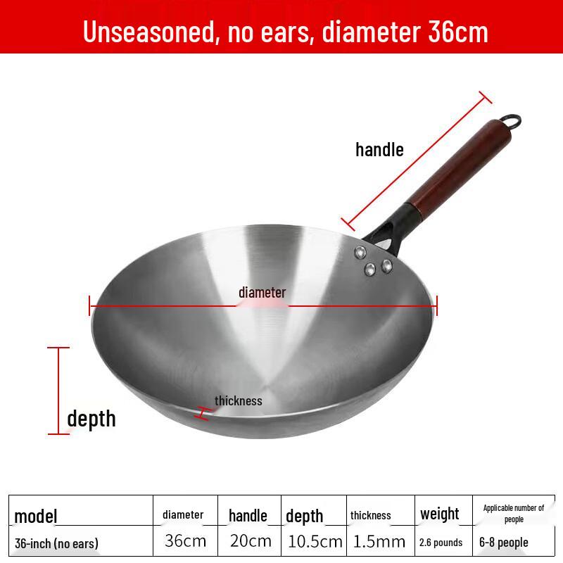 ChuyiQ7 Non-Coated Round Bottom Iron Wok