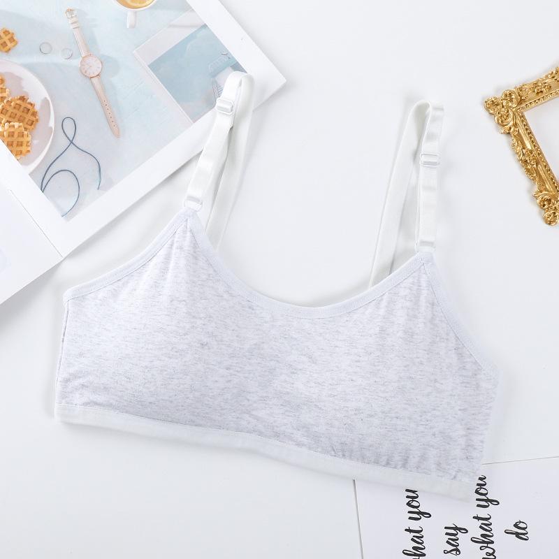 Costume Intero da Ragazza in Cotone con Fascia sul Petto, Senza Ferretto – Coppe Fisse, Anti-sporgenza per Studentesse delle Scuole Medie e Superiori.
