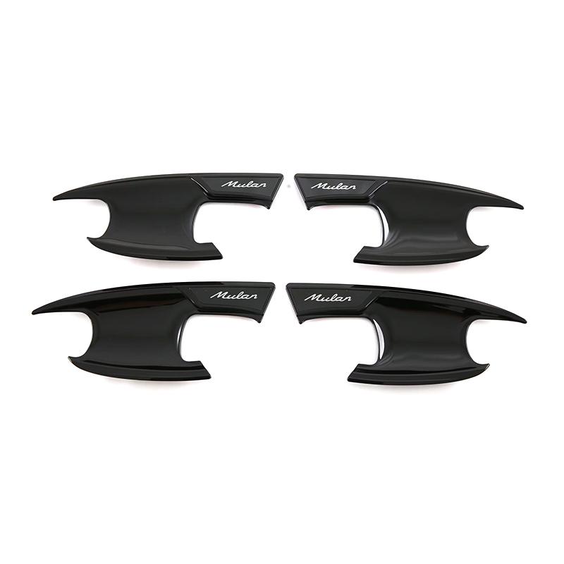 Car Upgrade Carbon Fiber Glossy Black Door Bowl Handle Cover For MG 4 MG4 EV Mulan   2024 Cars Accessories
