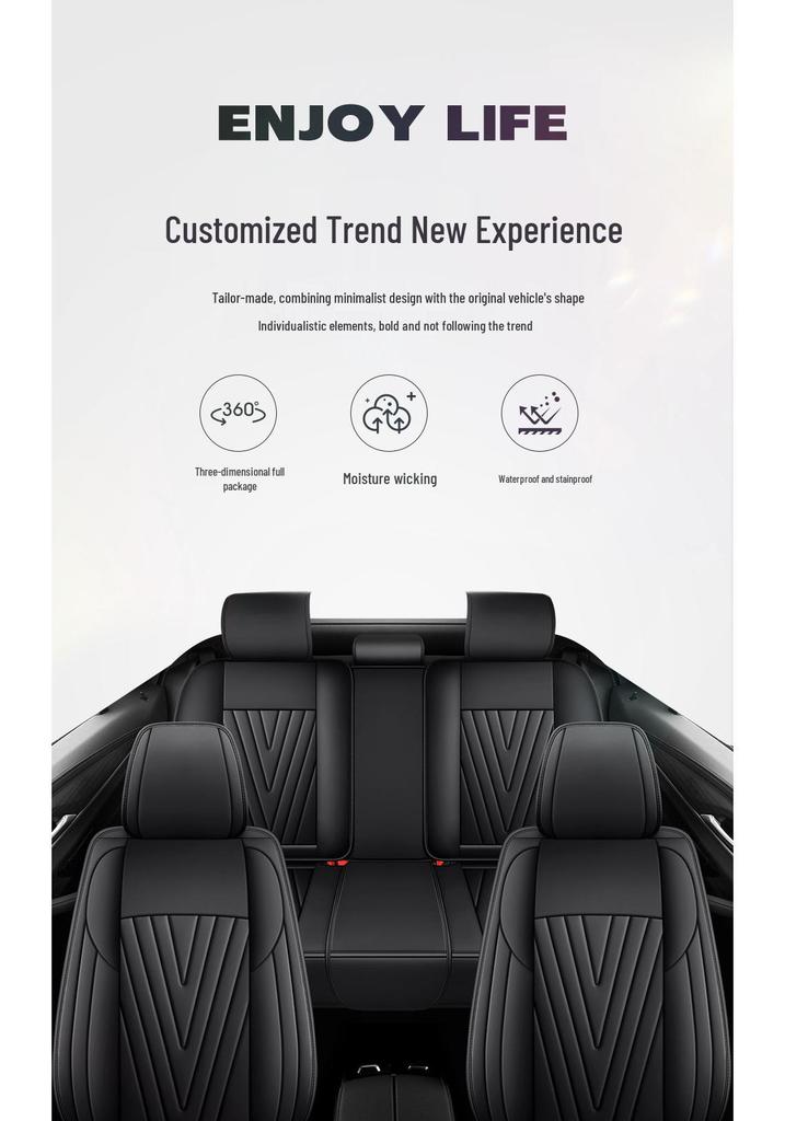 Universal All-Season Leather Car Seat Cover and Cushion