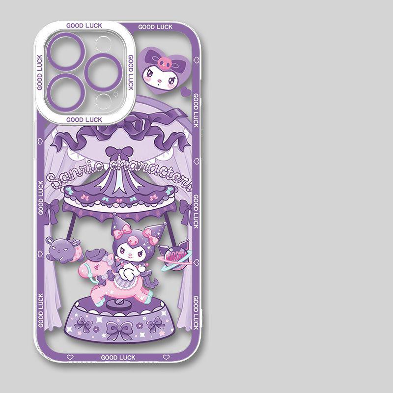 Sanrio Lovely Kuromi Melody Case For Xiaomi MI 15T Pro POCO F7 X7 X6 F5 X4 GT M4 Pro 5G Transparent INS Soft Phone Casing