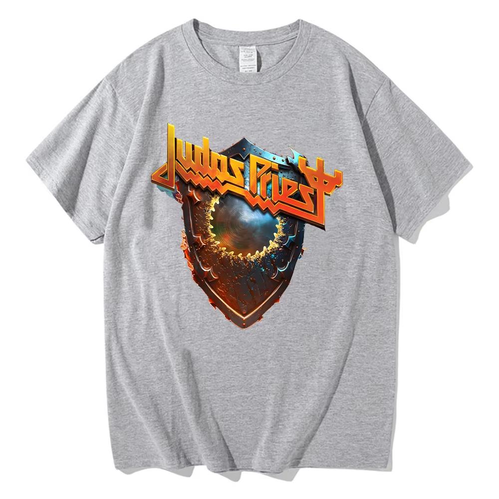 Judas Priest Shield of Pain Tour 2025 Tshirts Judas Priest Band Metal Rock Clothes Men Women Cotton Crewneck Unisex T-shirts Y2K