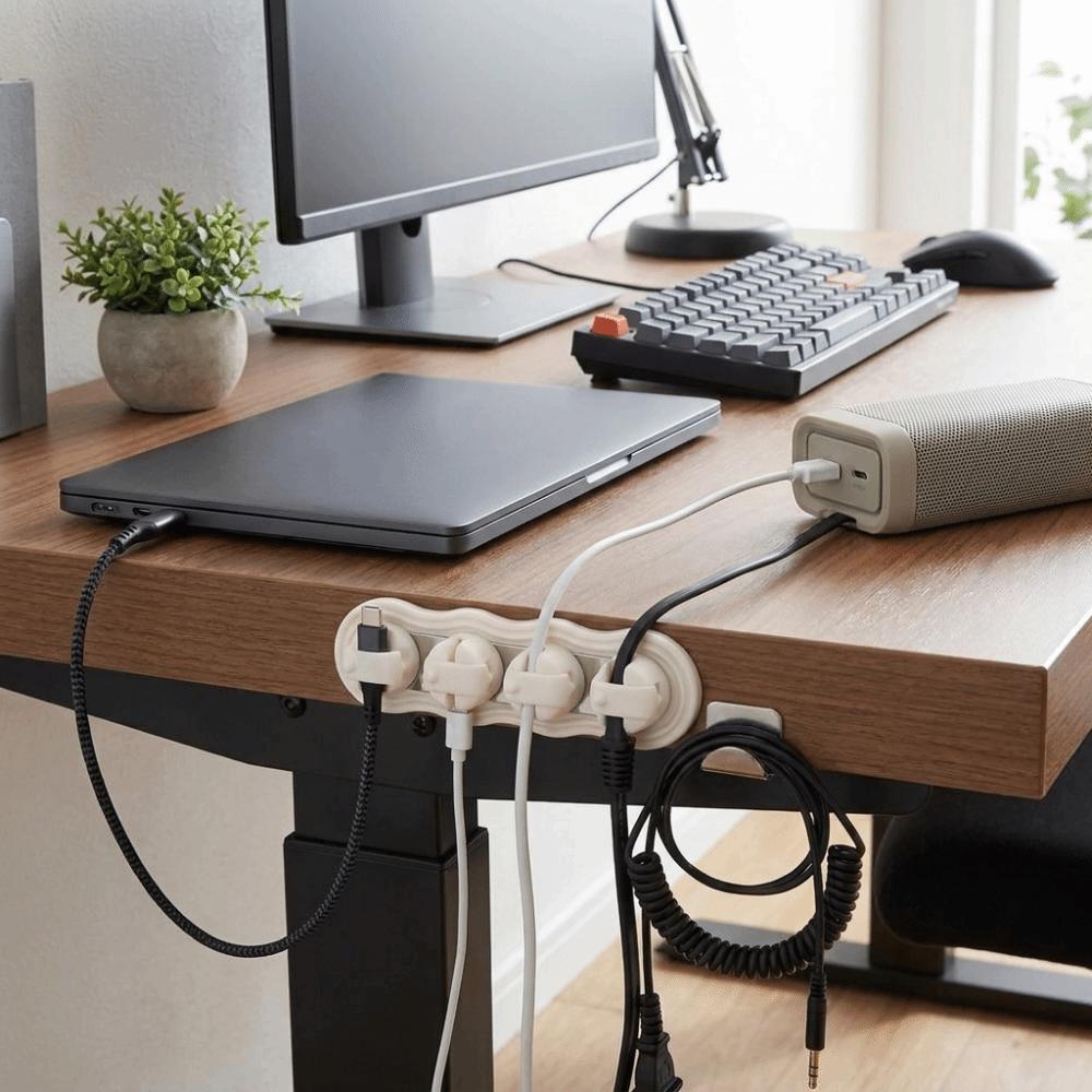 Reserved Wire Slots Multi Cord Holder Charging Cable Fixed Storage Buckle Home Office Use