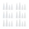 24 Pieces Craft Foam Cones 4 Sizes Handmade Decors White Polystyrene Cones for Festival Holiday Wedding Celebration Crafting