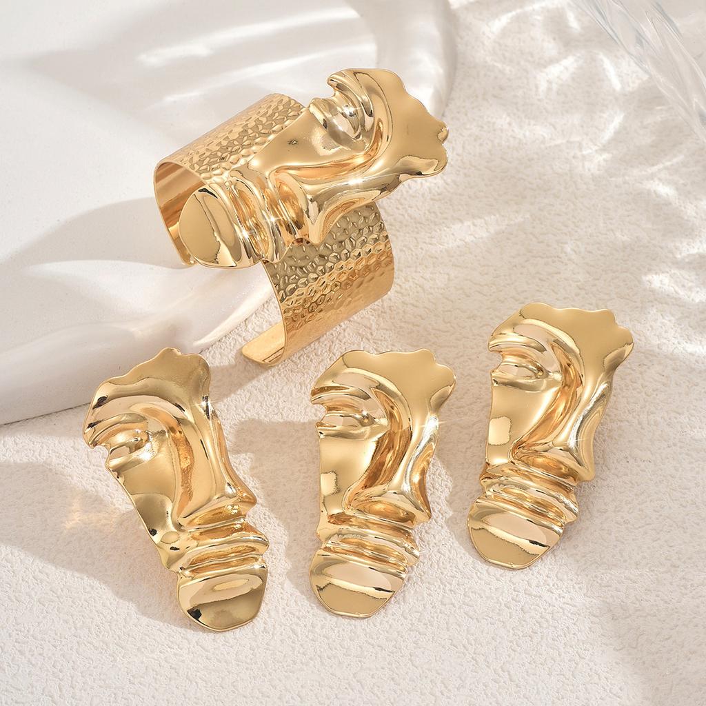 Vânzare Fierbinte Bijuterii Nișă Design Expresie Facială Cercei Inel Brățară Deschisă Versatilă pentru Femei