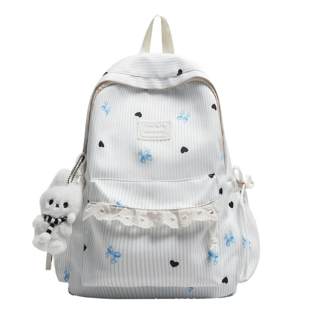 Schoolbag new Korean version ins literary double backpack Xiaoqing Xinfeng junior and high school students backpack large-capacity casual schoolbag
