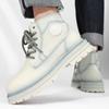 Men's High-Top Yellow Retro Martin Boots - Waterproof, Height-Increasing Casual Work Boots