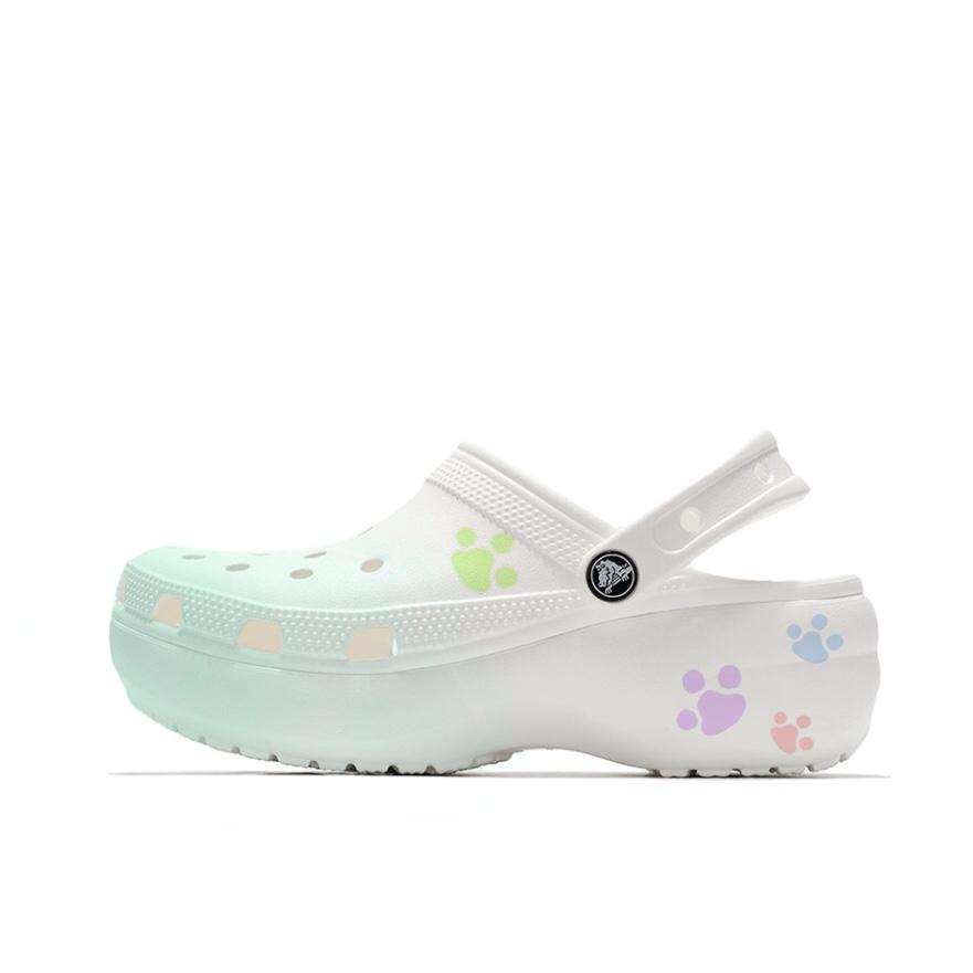 Crocs Classic Platform Clog Mint Claw Beach Girl School Style EVA Hole Shoes Unisex Green
