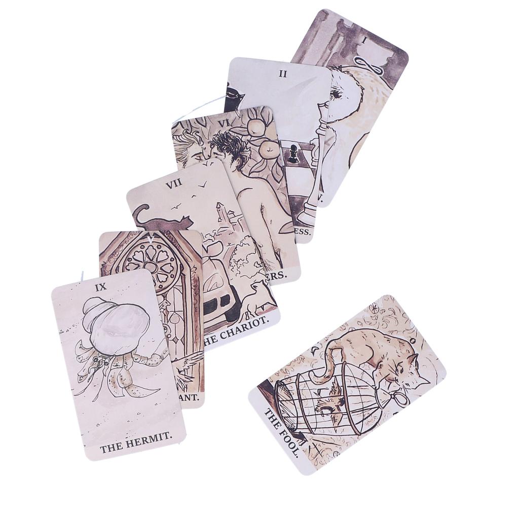 Beginners Coated Paper Tarot Cards Divination Playing Cards Board Game for Tarot Card Lovers