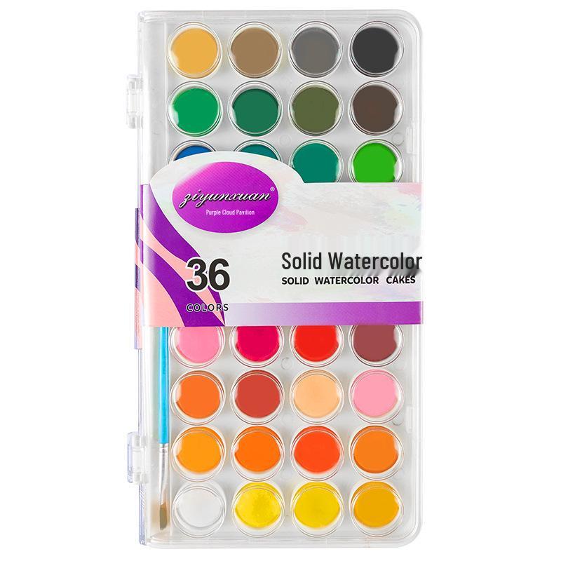 48-Color Solid Watercolor Gouache Paint Set for Beginners in Plastic Box