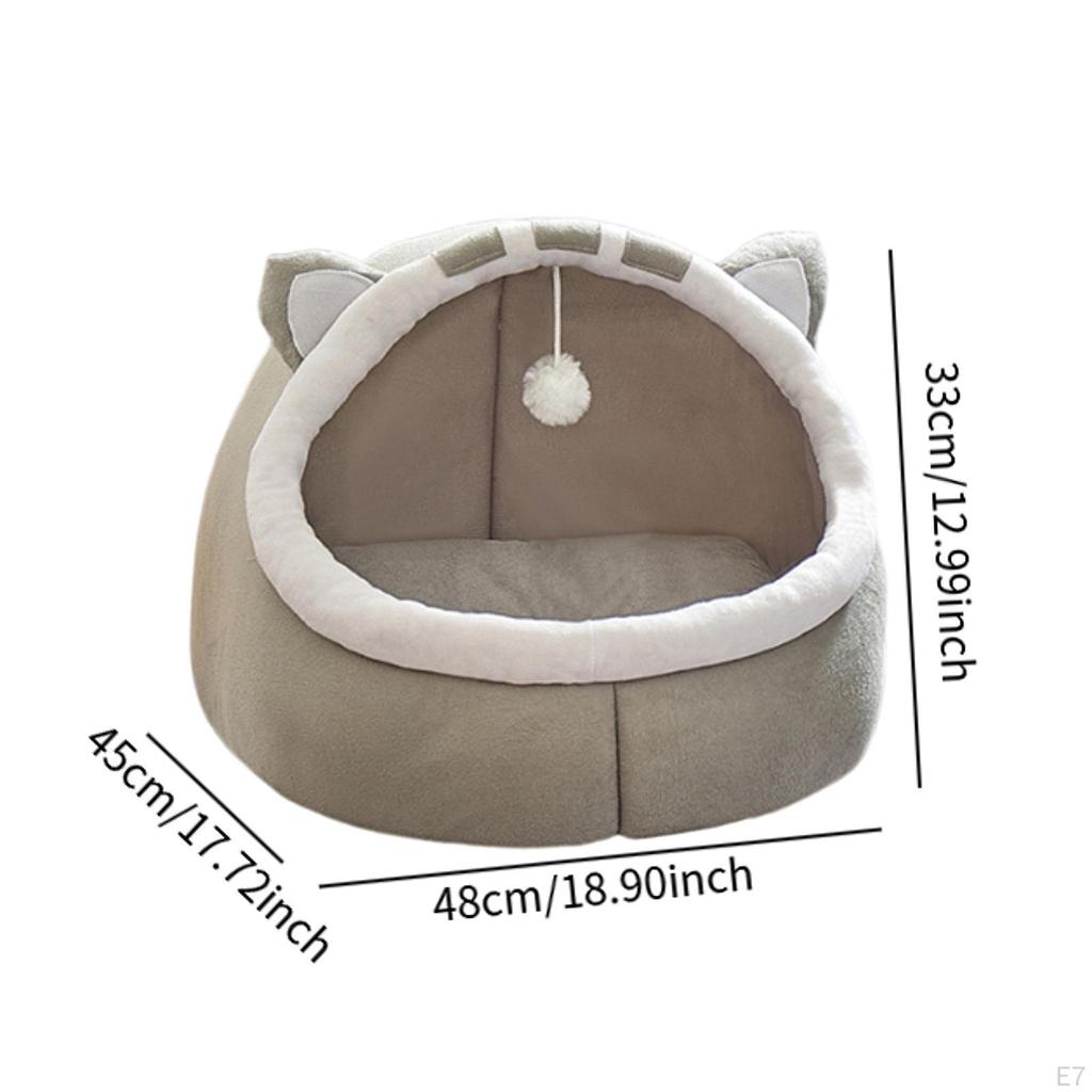 Cartoon Pet Bed Animal House Semi Enclosed Autumn Winter Comfortable Cat Caves Nest Plush