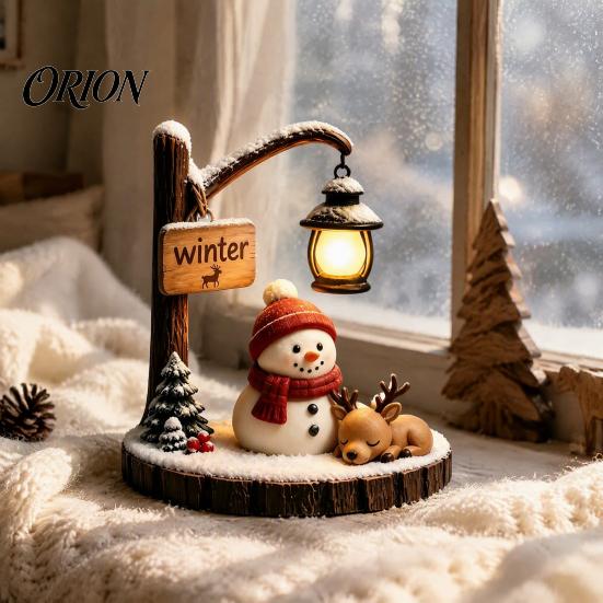 Modern LED Desk Lamps for Home Christmas Santa Claus Reading Lantern, Snowman Elk Night Light with Warm Decor Patio Glow, USB Resin Tabletop