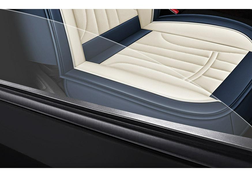 Universal All-Season Leather Car Seat Cover for Five-Seater Vehicles