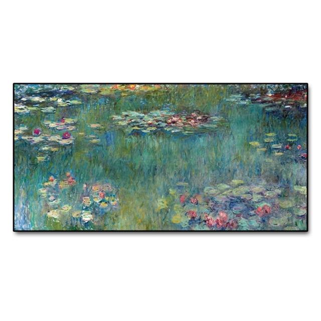 Claude Monet Water Lotus Malba na plátně Reprodukce Obraz na plátně Plakáty a tisk Nástěnné obrazy pro domácí dekoraci