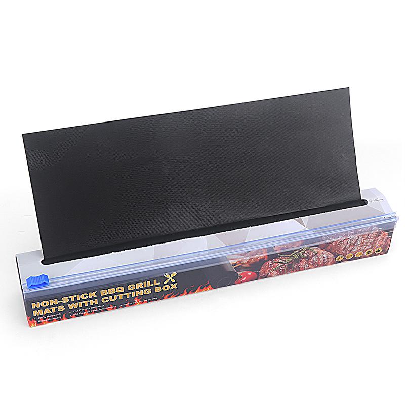 1 m, 2 m, 4 m mit geschnittenen Streifen Teflon BBQ Antihaft-Grillmatte in Schwarz, Grillwerkzeuge