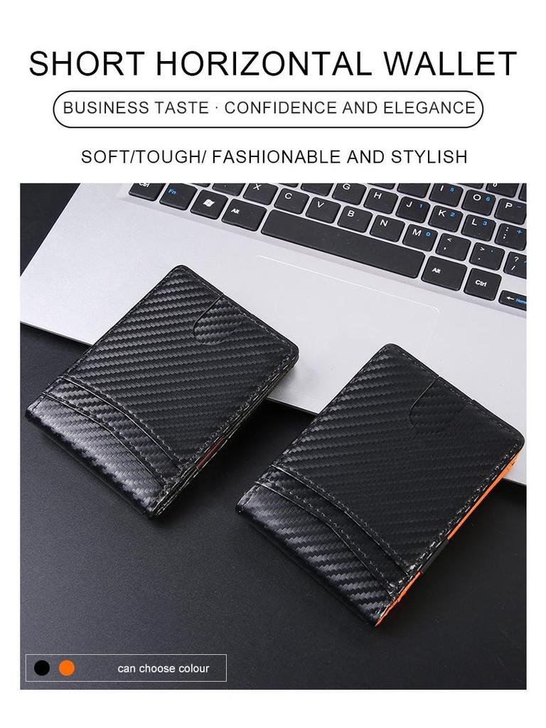 Minimalist RFID Anti-Theft Carbon Fiber Card Holder and Money Clip Wallet