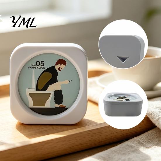Praktischer Stressreduzierung Timer 5 Minuten Toiletten-Sanduhr, Lustige Badezimmer-Sanduhr mit kackendem Mann Küche Kurzzeit-Grafik, Visuelle Uhr