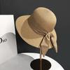 Womens Chic Straw Beach Hat Adjustable Fit Elegant Bow Perfect Outing Summer