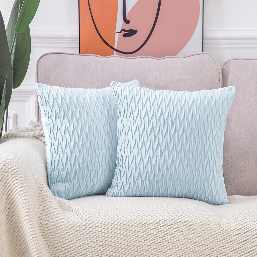 Kissenbezug für Sofa im leichten Luxusstil, einfarbig, nordisch, Ins-Kissenbezug, Samt, plissiert, gestreiftes Kissen