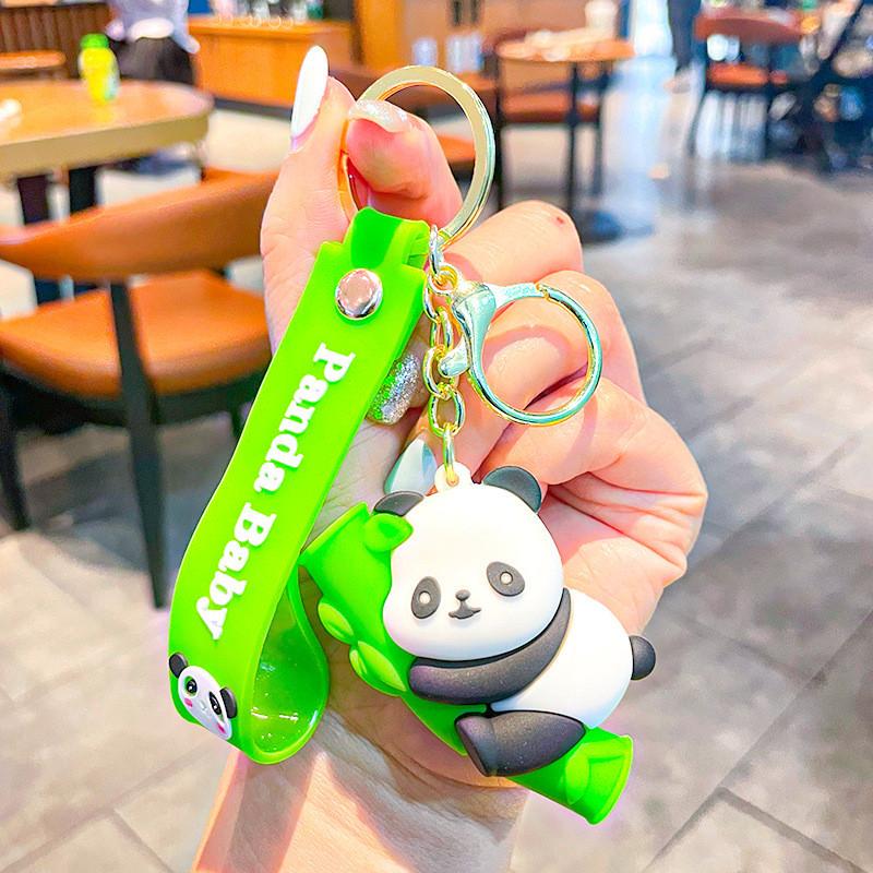 

Panda Side Holding Bamboo Shoot Key Chain Cute Cartoon Girl Pendant Backpack Style F