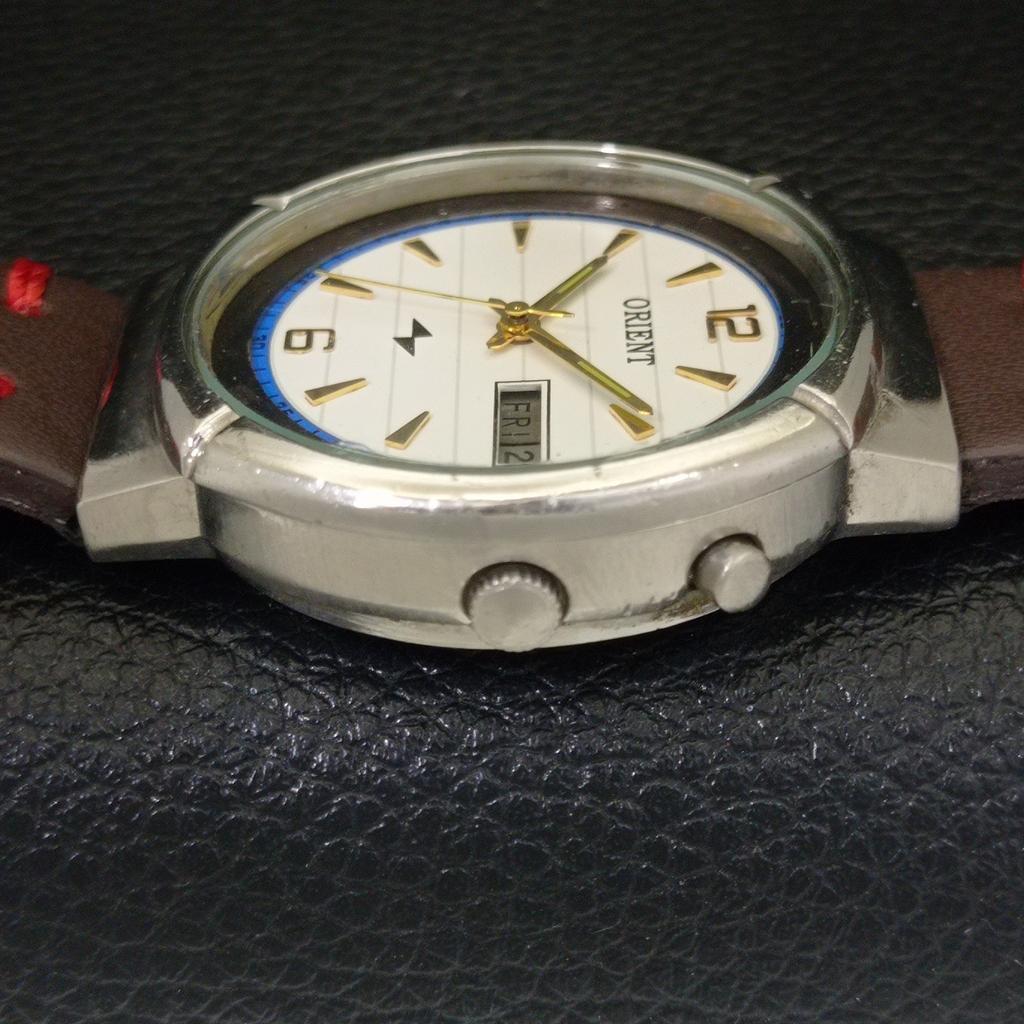 JAPAN VINTAGE ORIENT AUTOMATIC 46941 MENS WHITE COLOR DIAL WATCH a700154-5 R201-a700154