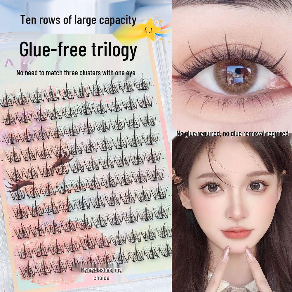 

Glue-Free Self-Adhesive Natural False Eyelashes - Flat & Mother-Born Style