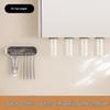 Glacier Pattern Wall-Mounted Toothbrush Holder with Toothpaste Squeezer and Magnetic Inverted Rinsing Cup