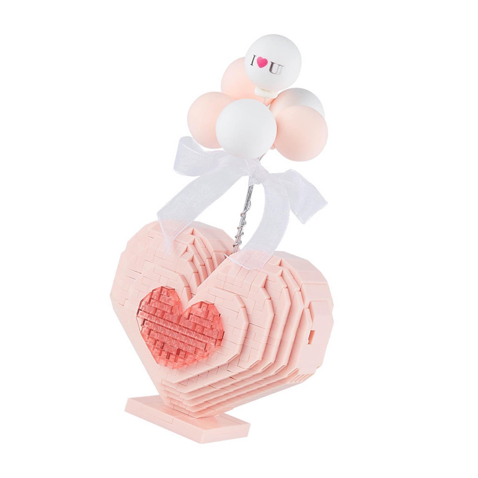 

Строительные блоки в форме сердца, розовые, компактные, пластиковые, яркие цвета, изысканные микро-строительные блоки для девочек