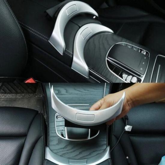 Matte Silver Car Armrest Box Switch Part Replace Trim For Benz C W205 2015-