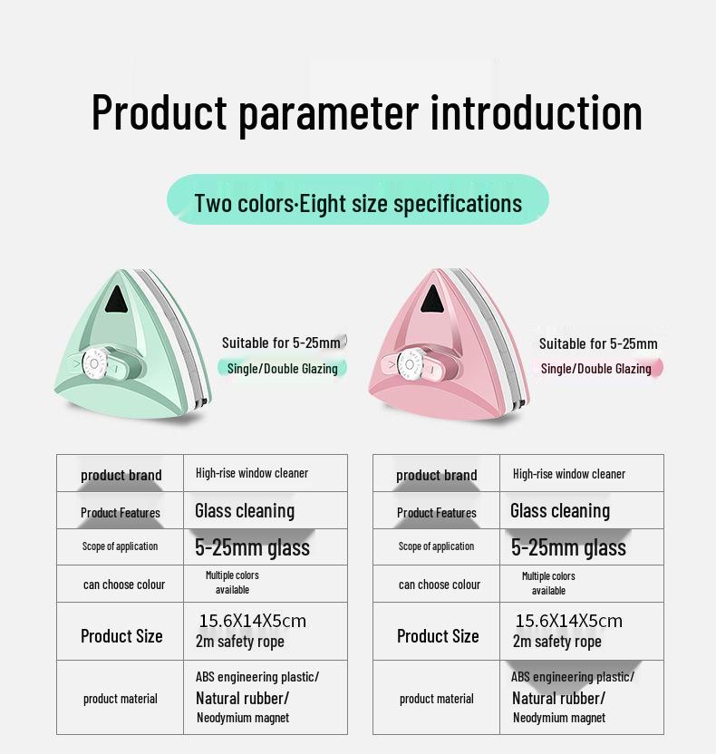 Multifunctional Magnetic Double-Sided Glass Cleaner Robot