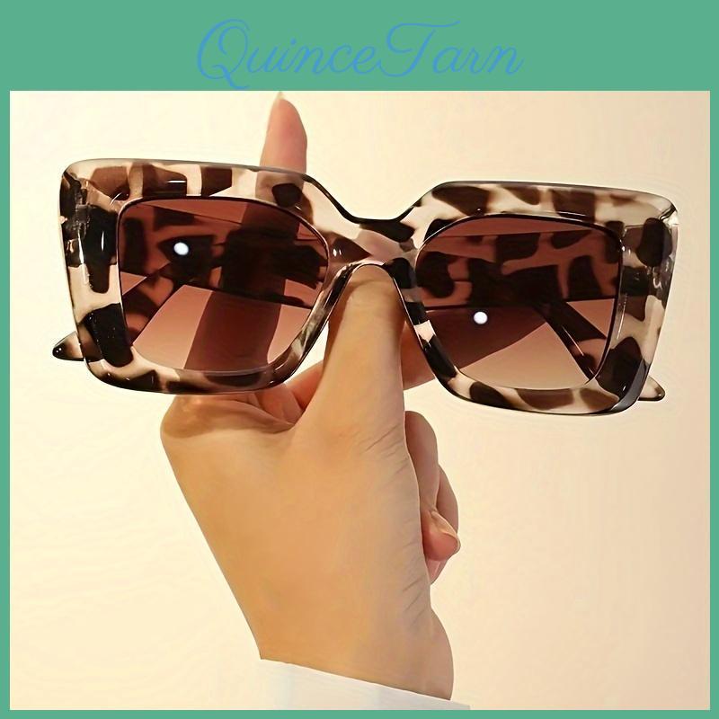 Leopard Retro Glasses Fashion Oversized For Women Chic Large Frame Glasses Perfect For Vacation Beach Travel