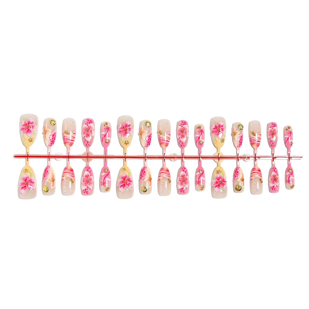In Summer, Hot Girls Wear Almond Nails To Show Whitening Dopamine Nail Polish, Fake Nails And Wear Nail Polish.