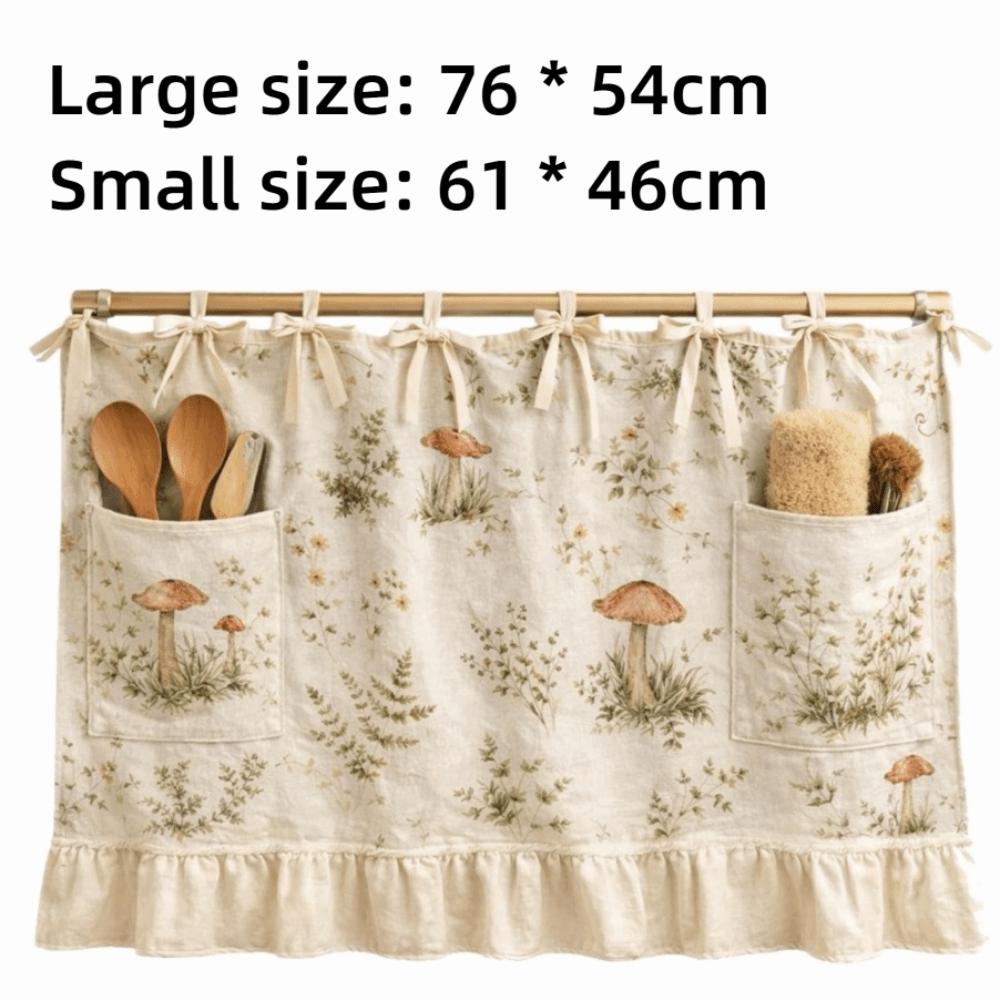 Ruffled Trim Oven Curtains Handmade Kitchen Oven Curtains New Stove Curtains  Rustic Kitchen