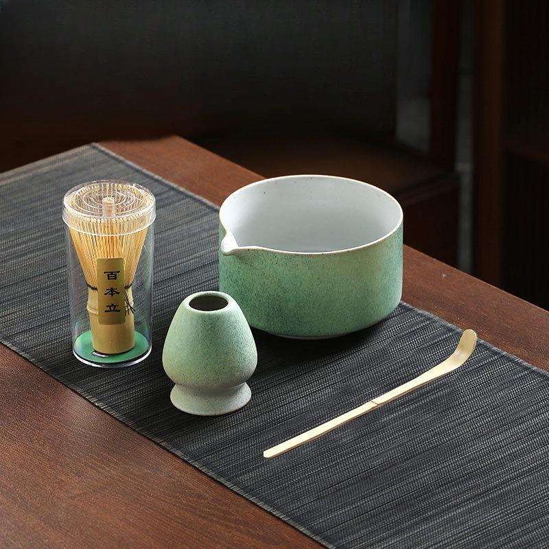 

Набор для приготовления японского матча из 4/5 предметов: керамическая чаша чаван, бамбуковый венчик и ложка для чая матча, набор инструментов для любителей чая