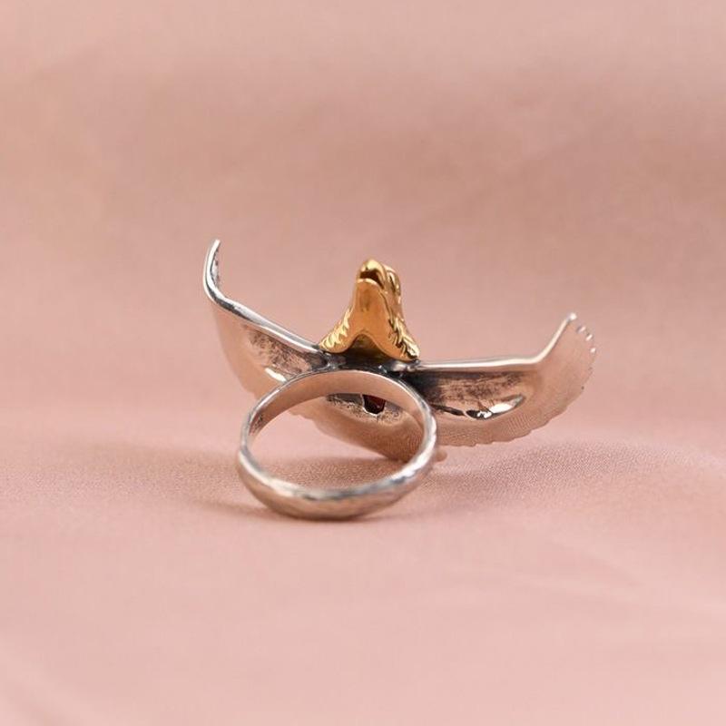 Vintage Ring Hipster Ring Eagle Old Male Spreading Wing Opening Adjustable Ring Men's and Women's Ring Accessories