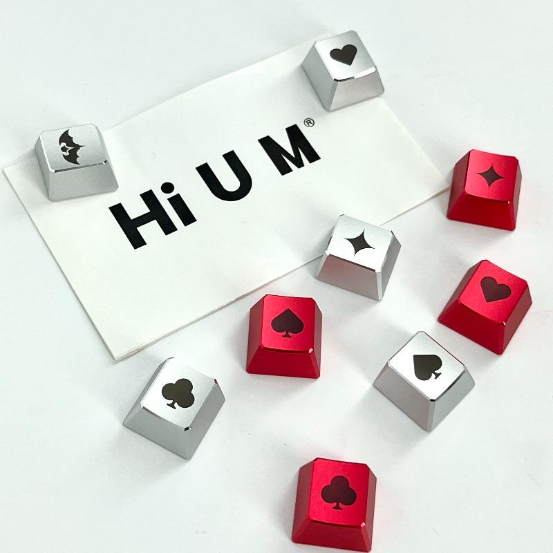 Hi UM Aluminum Alloy Keycaps HL Series Laser Engraving Special Edition Original Height Keycaps Custom Keycaps Simple Red Black