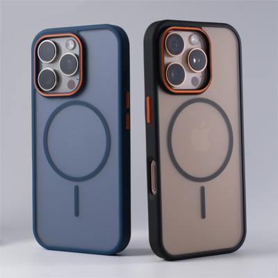 Luxury Simple for Magsafe Phone Case for iPhone 16 15 14 Plus 13 12 11 Pro Max Matte Hit Color Wireless Charge Hard Bumper Cover