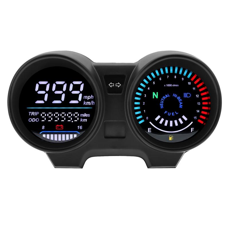 Motorcycle Speedometer Digital Led Panel Tachometer for Brazilian Titan 150 Honda Cg150 Fan150 2010 2012 Black White Light
