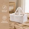Large Capacity Baby Diaper Organizer Plush Flannel Mommy Storage Bag Cozy Nappy Organizer Bag  Car