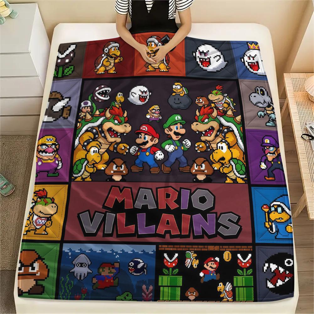 

Super Mario Puzzle Print Flannel Blanket, Comfortable Warm for Sofa Bed Chair, Versatile for Picnic -HE64 75x90cm