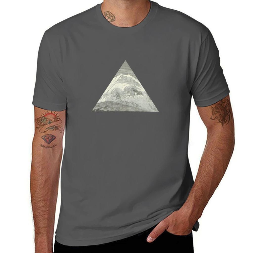 Mountain triangle TShirt Basic Plain Short Sleeve Crew Neck Tee