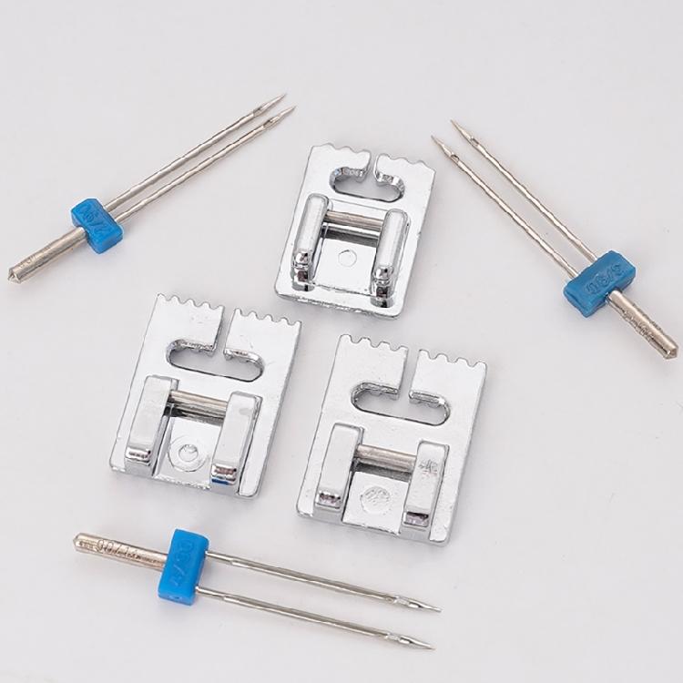 3Pcs Twin Needle Stretch Machine Needle and Presser Foot Replacement Set for Most Household Sewing Machine