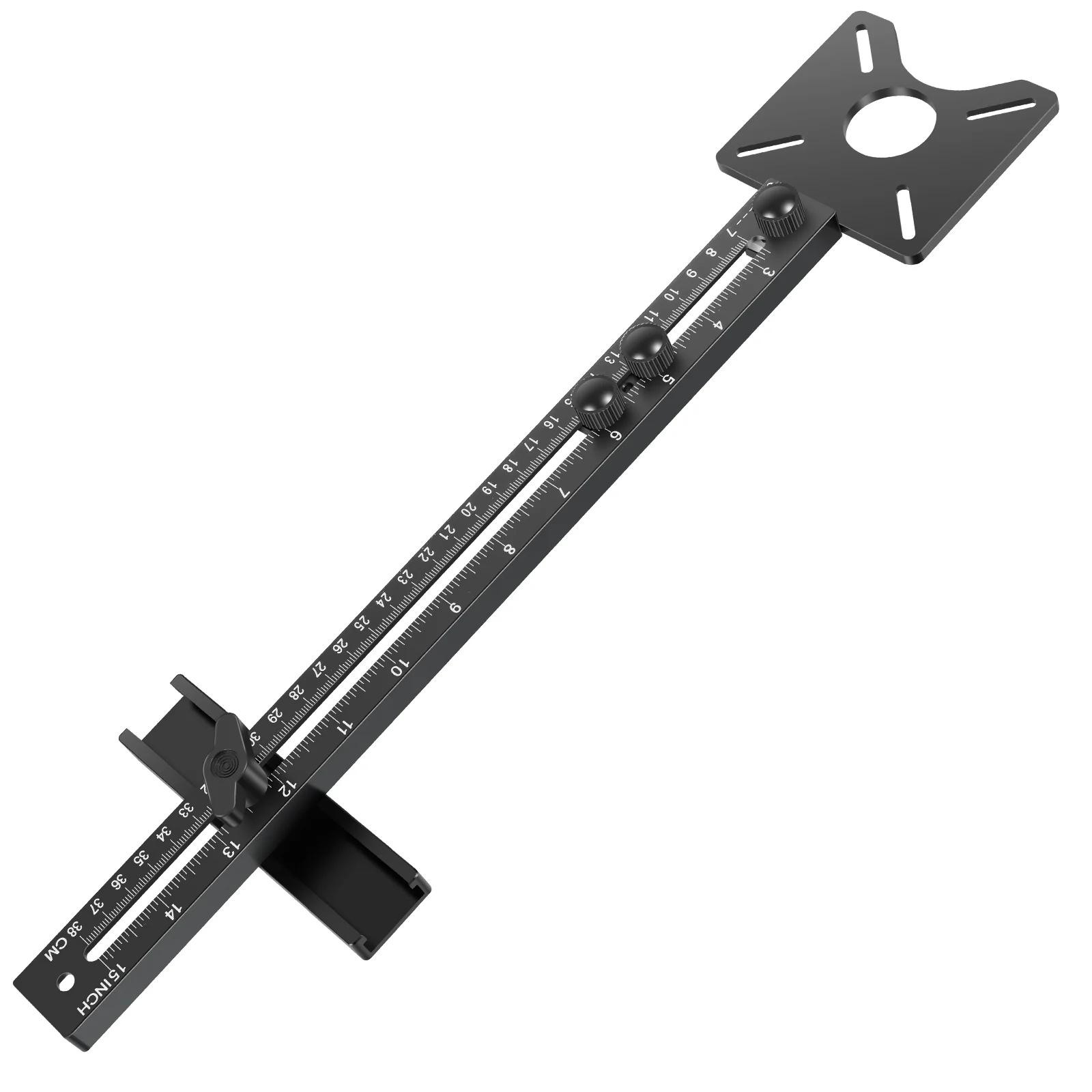 

Кронштейн фрезерного паза из алюминиевого сплава, регулируемый круговой кондуктор для деревообрабатывающего фрезера для обрезного станка 1pc чёрный