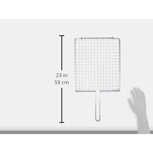 Endo Shoji TKG Grilling Grate, Width X Depth (mm) 300 X Depth (mm), Handle Length (mm) 200, Heat-Resistant Chrome-Plated Steel, 1.5mm Wire Diameter, D
