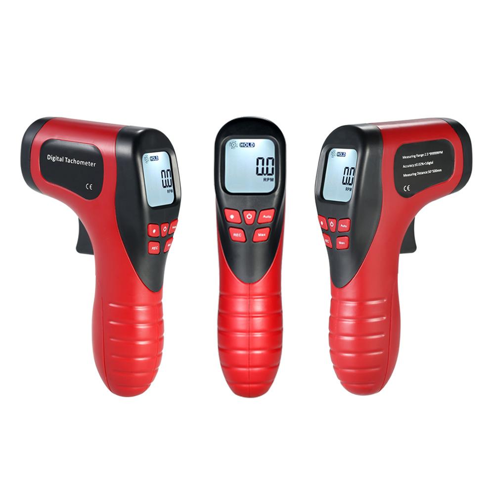 Handheld Digital Photo Tachometer RPM Meter 2.5RPM-99999RPM Non-Contact Motor Lathe Speed Gauge Motor Speed Gauge Gun Engine Use