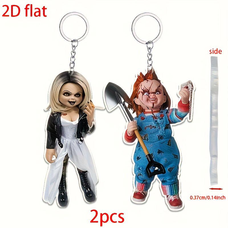 2pcsHorror Themes-2D Acrylic Keychain, Car Keychain,Gift for Horror Enthusiasts, Halloween and Christmas Gifts,Horror Keychain