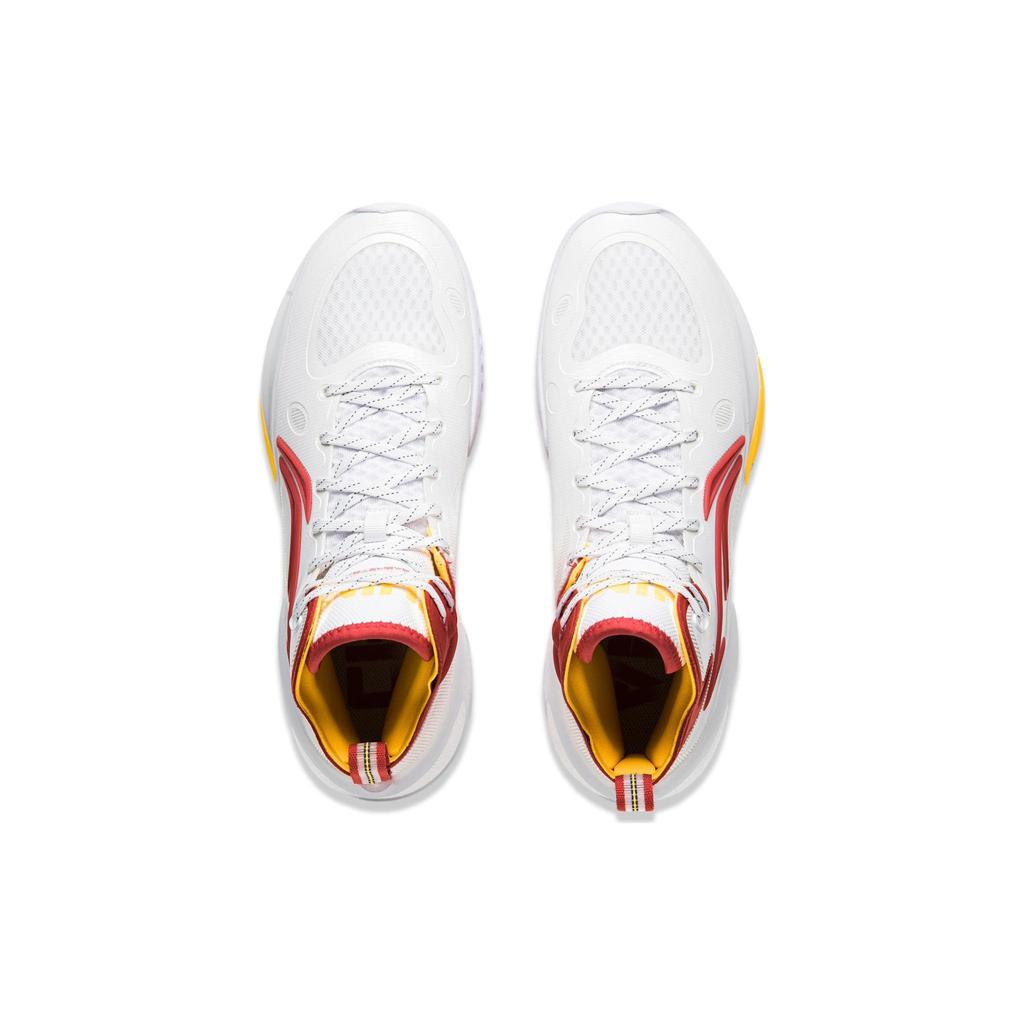 Li Ning YuShuai 17 Abrasion Resistant Mid top Basketball Shoes Men's White Red ABAT043-16